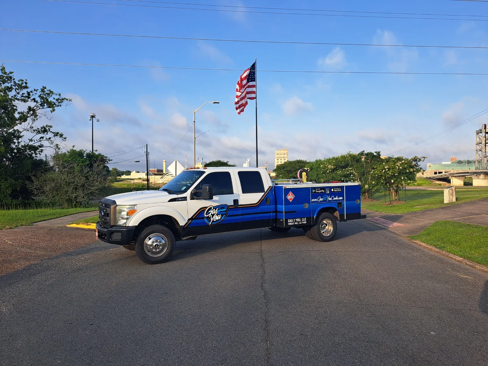 Gas 2 You service truck in Central Louisiana